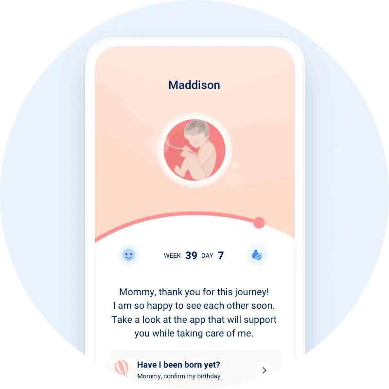 HiMommy pregnancy tracker - home screen